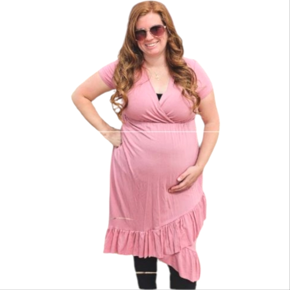 Beeuniq Elegant Pink Maternity Dress